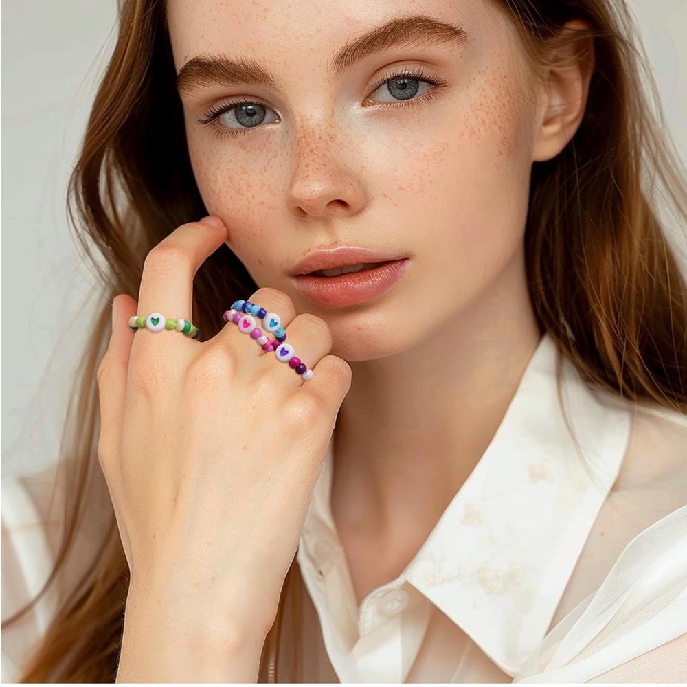 5for$10 Shinus Boho Seed Beads Rings Boho Handmade Beaded Trendy Finger Jewelry